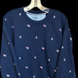 Chaps Sweatshirt Men's Size XLarge Navy Flag USA Cotton Pullover